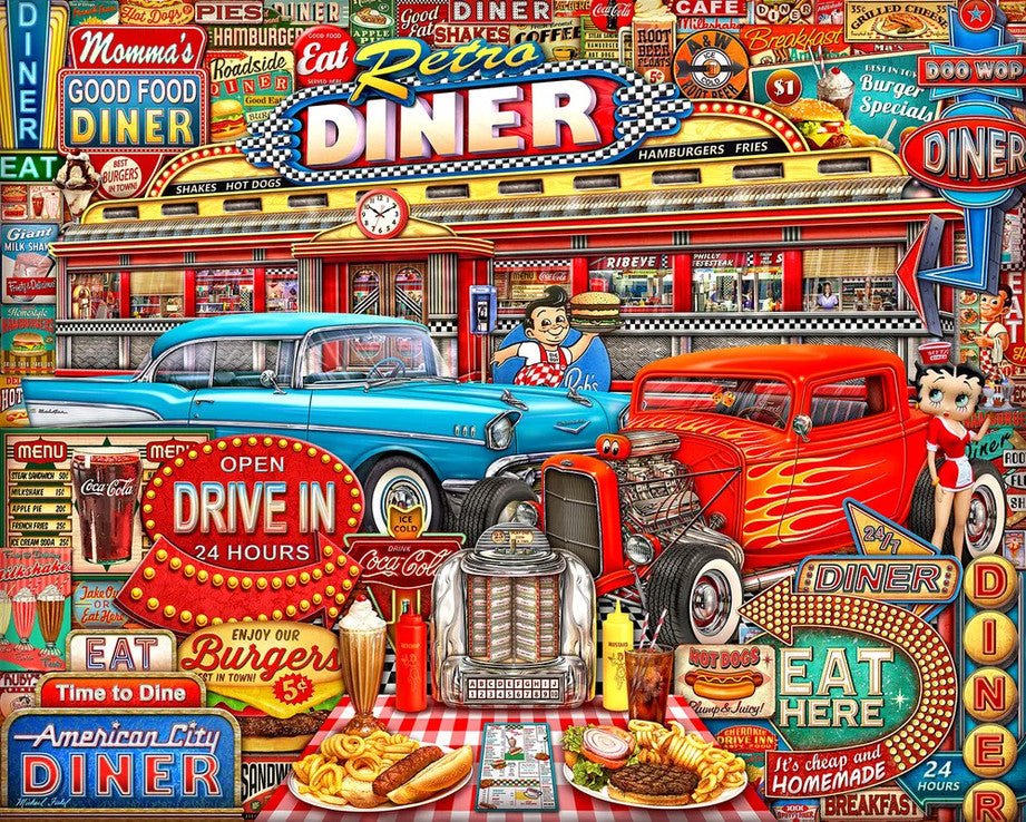 Retro Diner 1000 Piece Jigsaw Puzzle by Springbok Puzzles