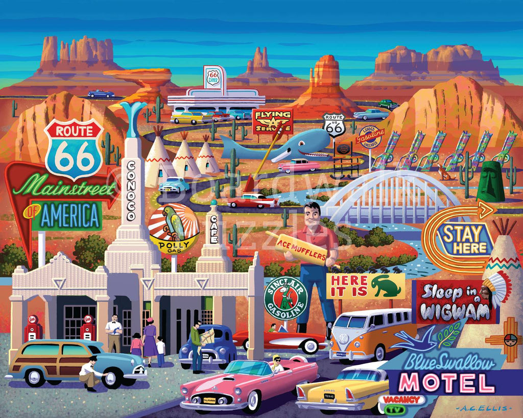 Route 66 1000 Piece Jigsaw Puzzle by Boardwalk Puzzle Company