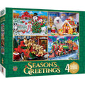 Season's Greetings 500 Piece Jigsaw Puzzles 4-Pack by Masterpieces