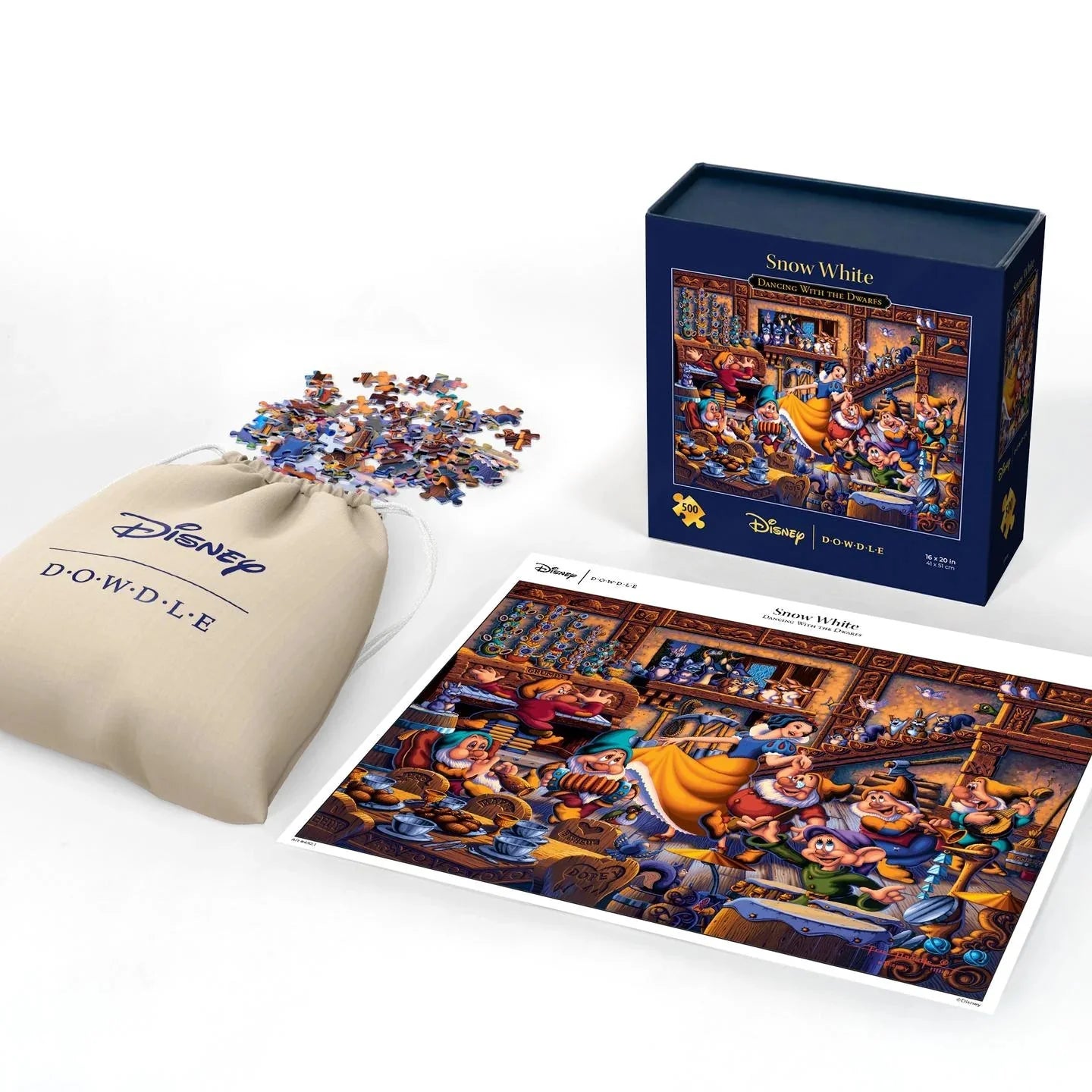 Snow White Dancing with the Dwarfs 500 Piece Jigsaw Puzzle by Dowdle and Disney