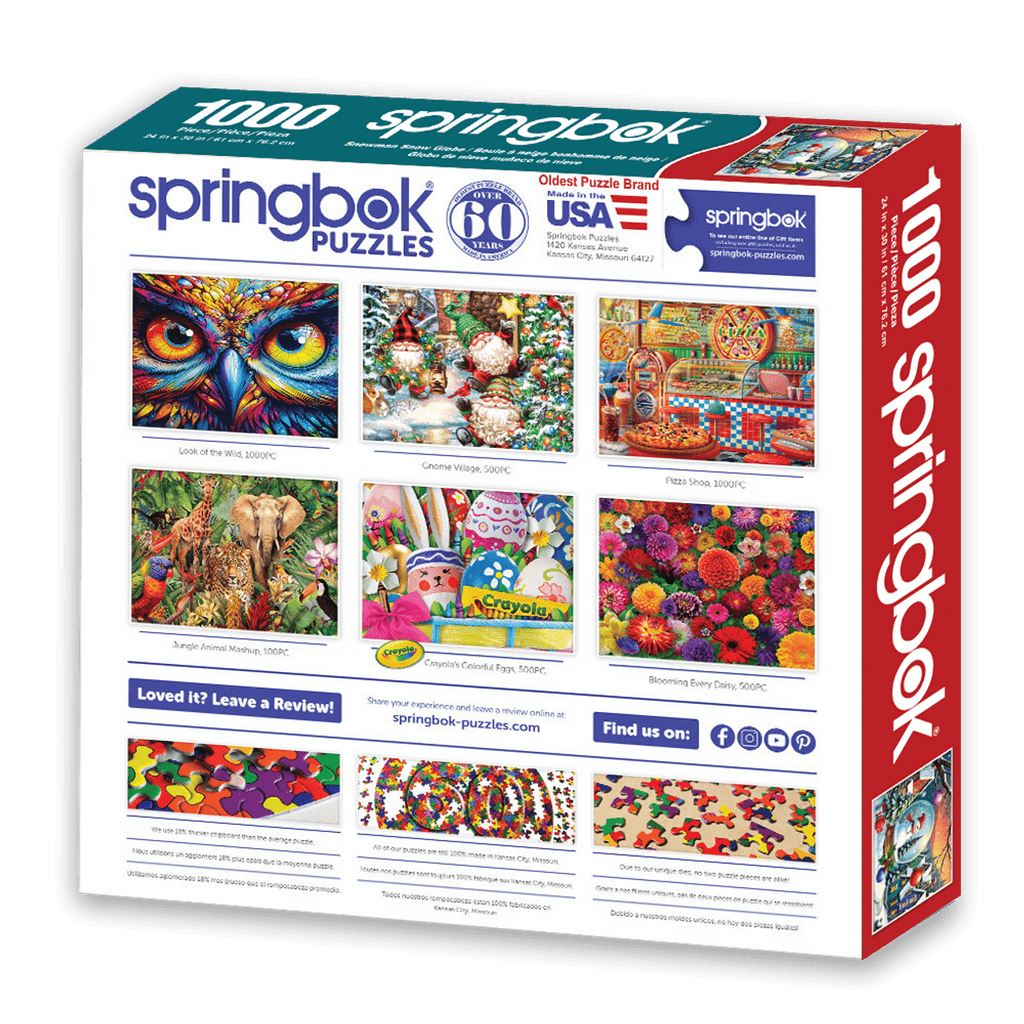 Snowman Snow Globe 1000 Piece Jigsaw Puzzle | Springbok Puzzles