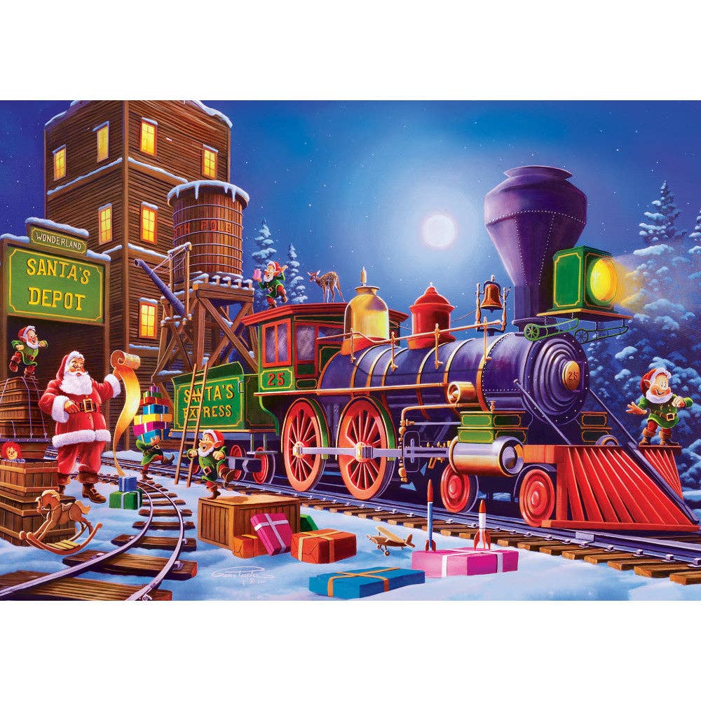 Sparkle & Shine - Santa's Depot 500 Piece Glitter Jigsaw Puzzle | Masterpieces Puzzles