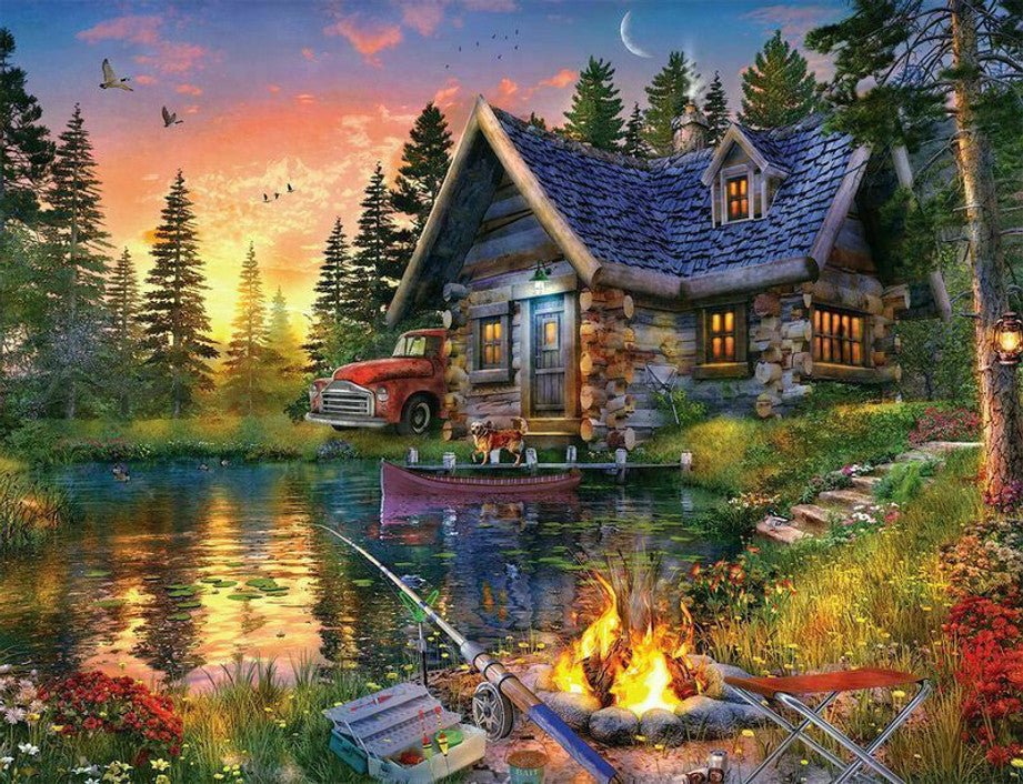 Sun Kissed Cabin 500 Piece Jigsaw Puzzle by Springbok Puzzles