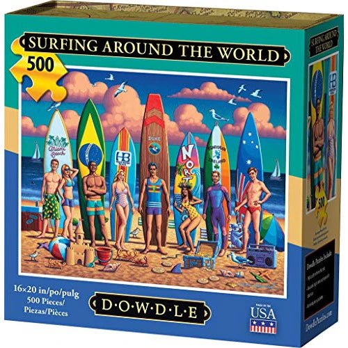 Surfing Around The World 500 Piece Jigsaw Puzzle by Dowdle