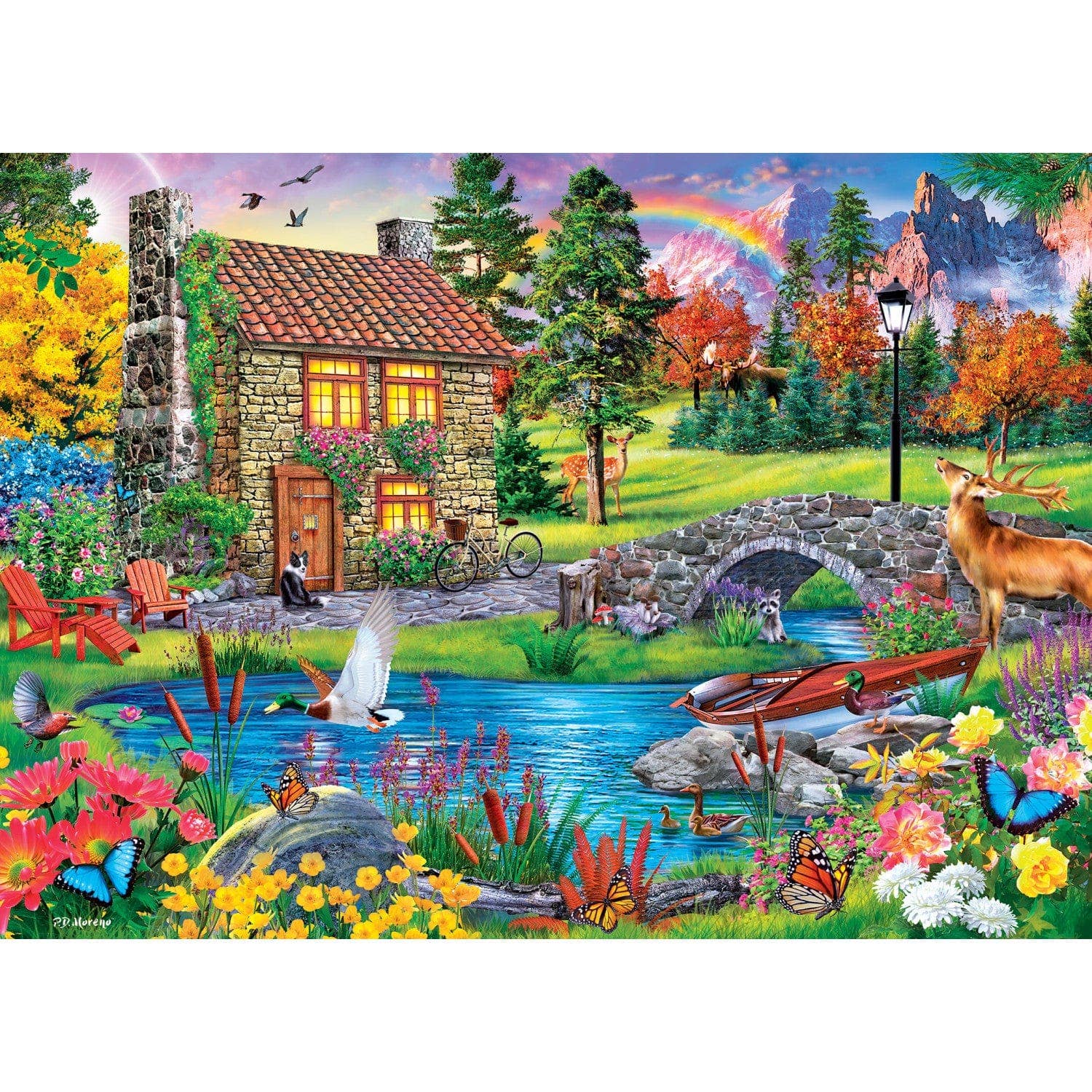 Tranquility - Stoney Brook Cottage 1000 Piece Jigsaw Puzzle by Masterpieces Puzzles
