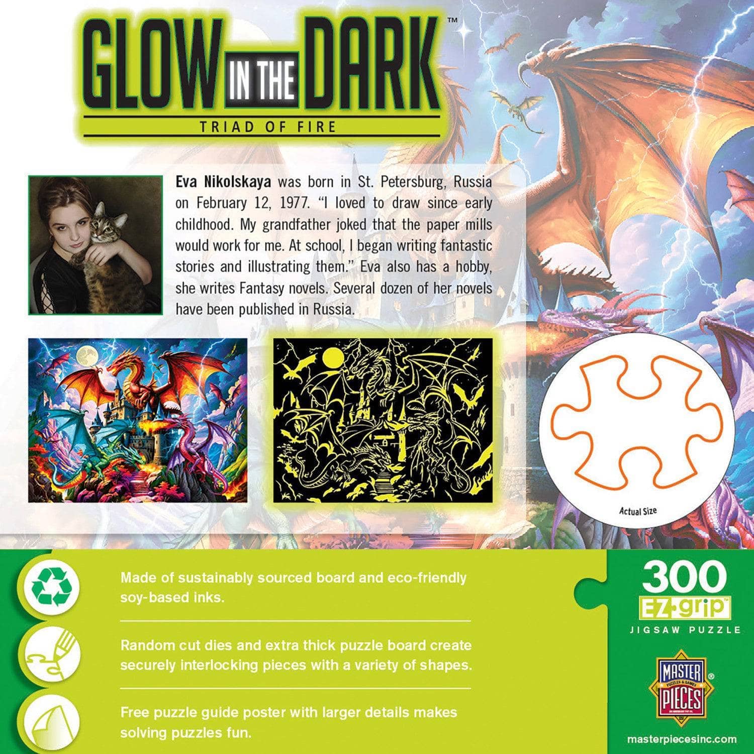 Triad of Fire 300 Piece Glow in the Dark Jigsaw Puzzle | Masterpieces