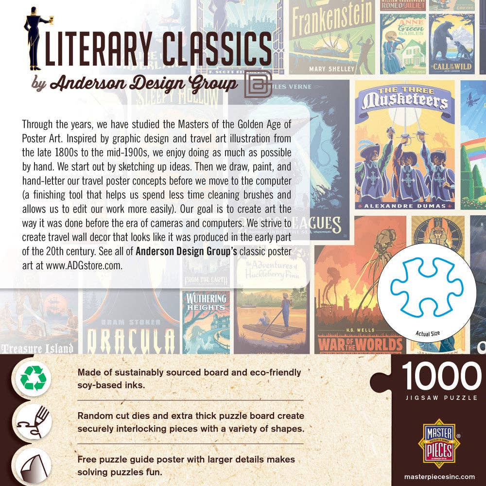 Vintage Posters - Literary Classics 1000 Piece Jigsaw Puzzle | Masterpieces Puzzles