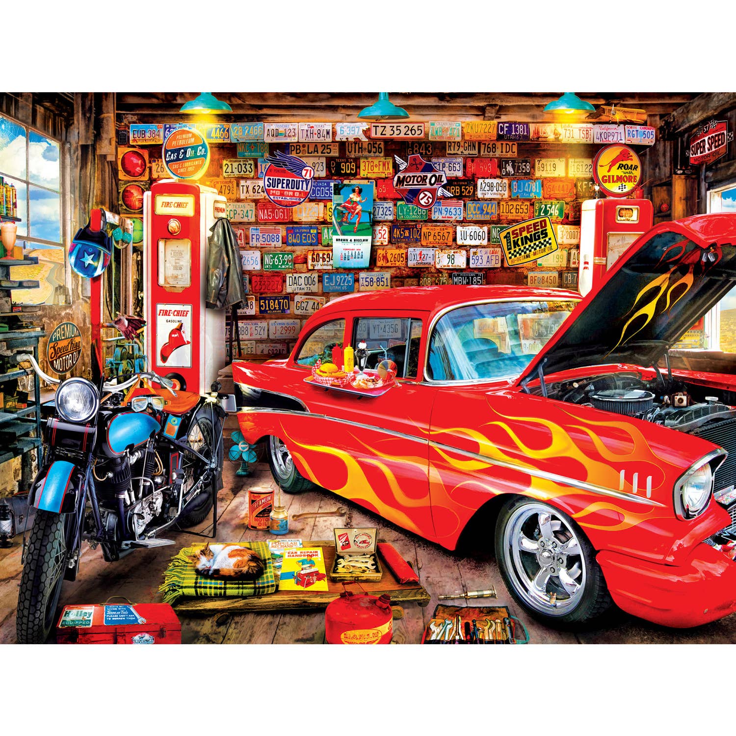 Wheels - Retro Garage 750 Piece Puzzle by Masterpieces Puzzles