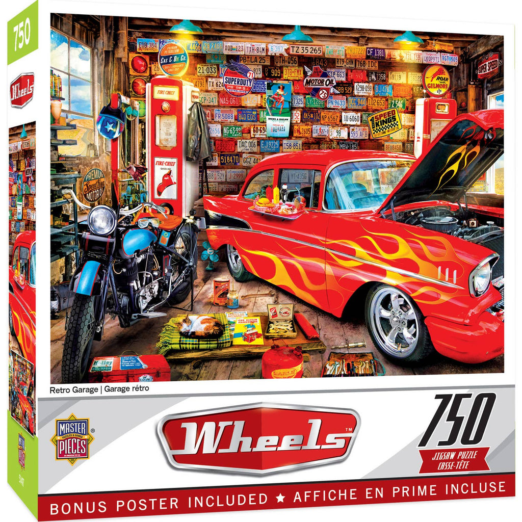 Wheels - Retro Garage 750 Piece Puzzle by Masterpieces Puzzles