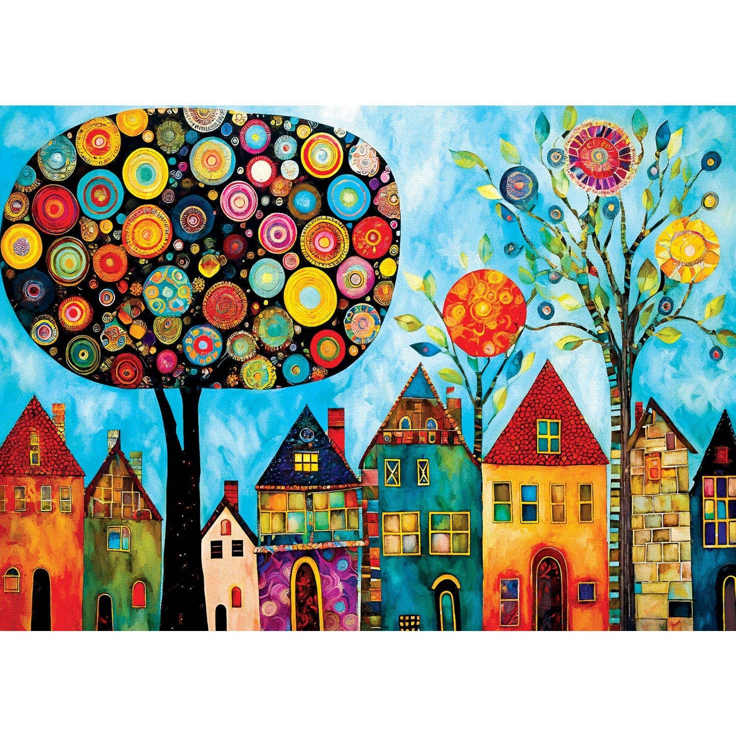 Whimsical Town - My Happy Place 500 Piece Jigsaw Puzzle by Masterpieces Puzzles