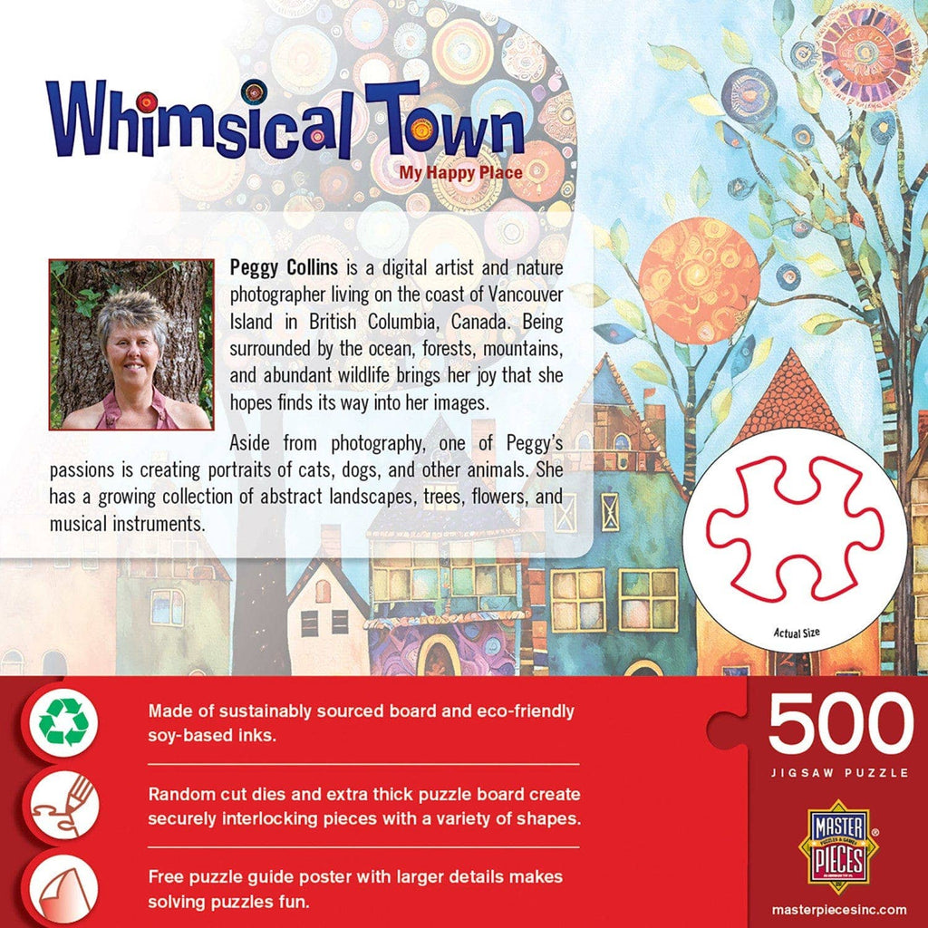 Whimsical Town - My Happy Place 500 Piece Jigsaw Puzzle by Masterpieces Puzzles