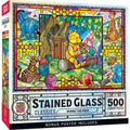Winnie the Pooh Stained Glass 500 Piece Jigsaw Puzzle by Masterpieces Puzzles
