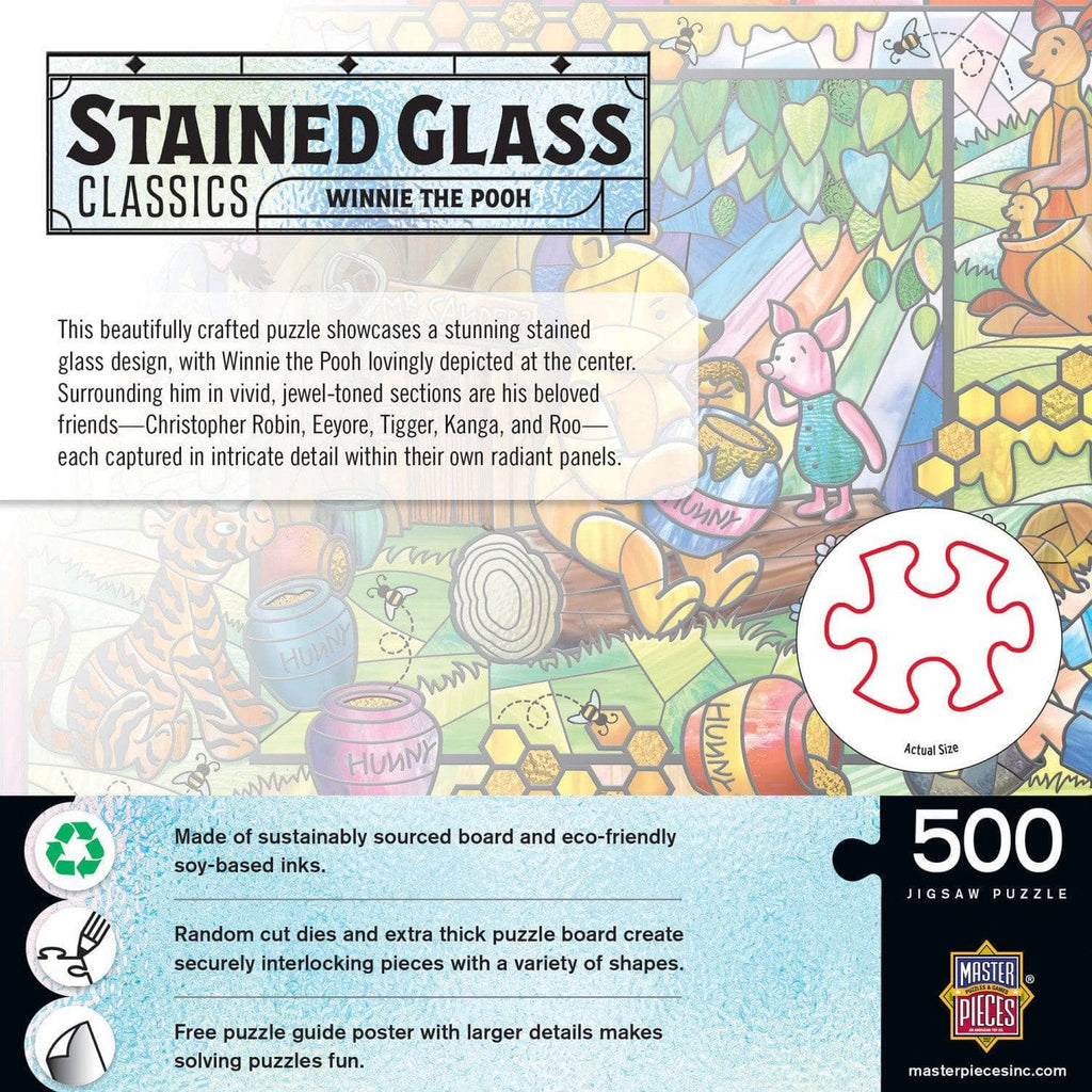 Winnie the Pooh Stained Glass 500 Piece Jigsaw Puzzle by Masterpieces Puzzles