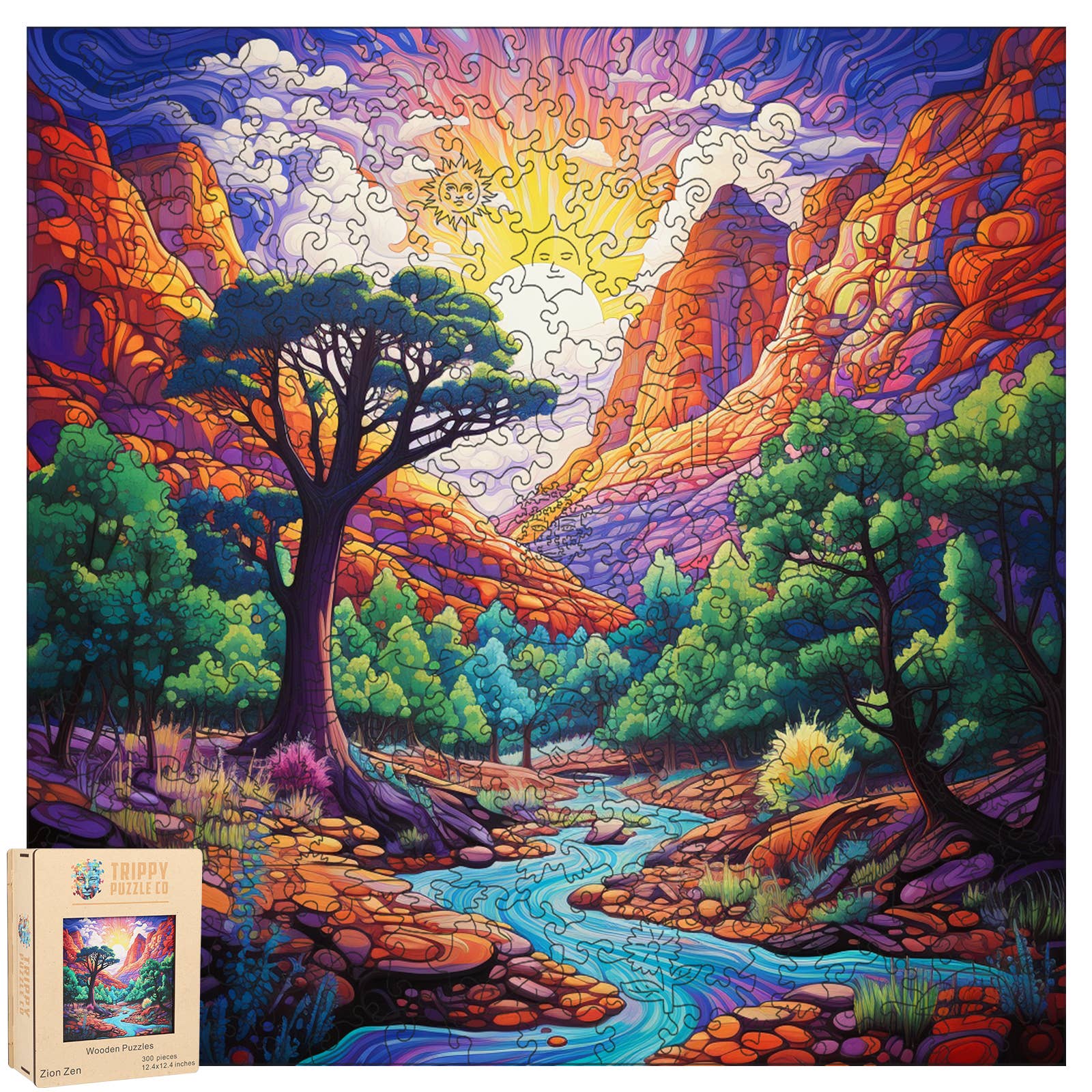Zion Zen 300 Piece Wooden Jigsaw Puzzle | Trippy Puzzle Co