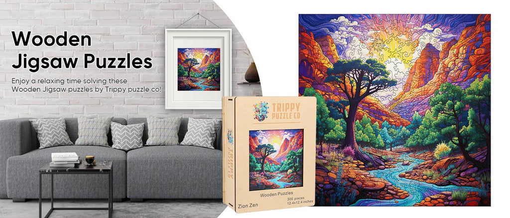 Zion Zen 300 Piece Wooden Jigsaw Puzzle | Trippy Puzzle Co