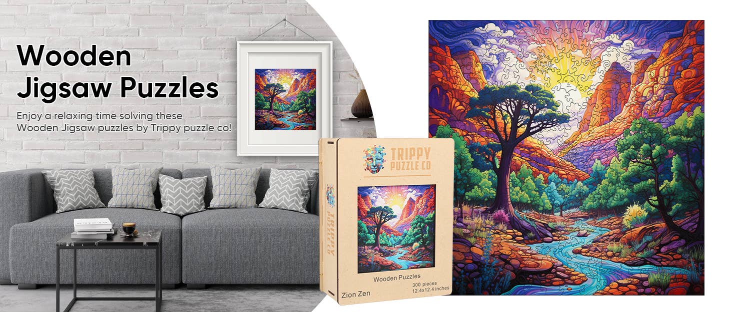 Zion Zen 300 Piece Wooden Jigsaw Puzzle | Trippy Puzzle Co