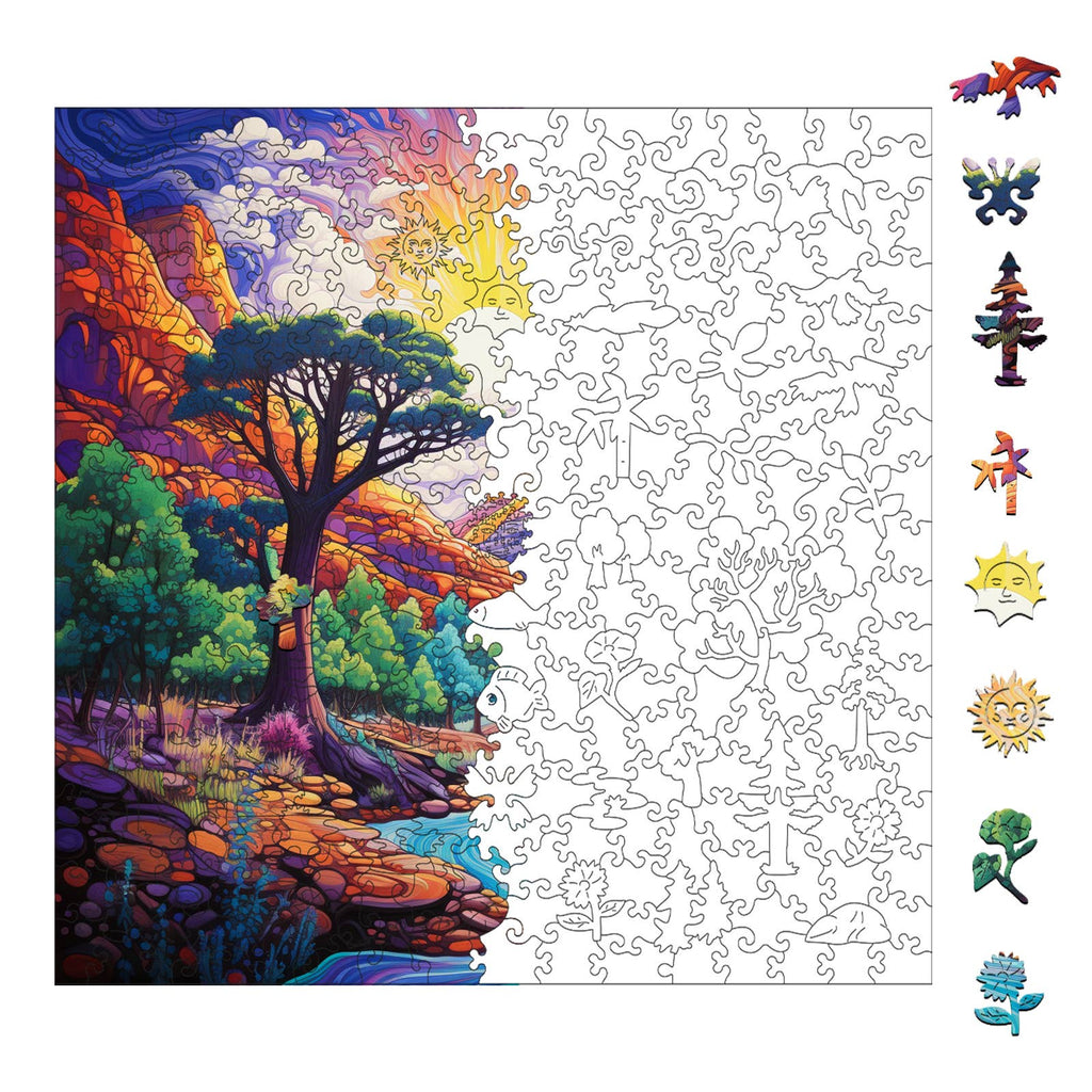 Zion Zen 300 Piece Wooden Jigsaw Puzzle | Trippy Puzzle Co